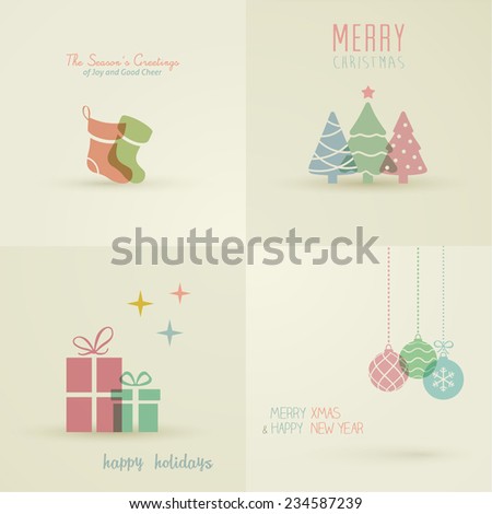 Holiday Cards Collection Stock Vector 234587239 - Shutterstock