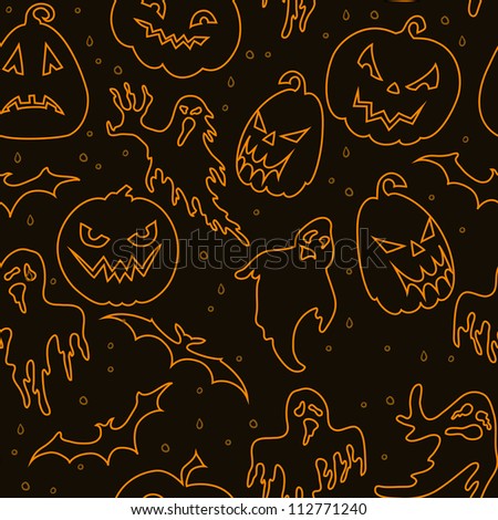 Set Halloween Silhouette On White Background Stock Vector 112771234 ...