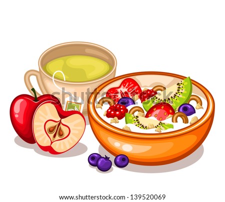 Healthy Breakfast Stock Vector 139520069 - Shutterstock