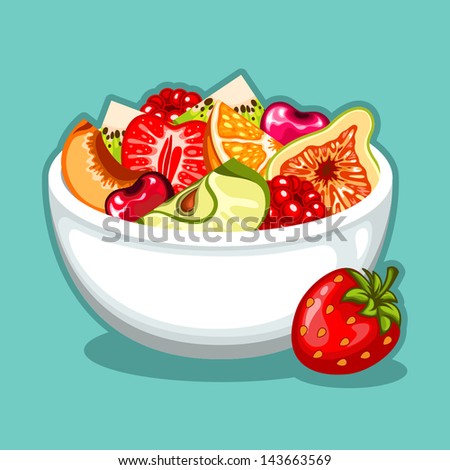 Fruit Salad Stock Vector 143663569 - Shutterstock