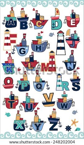 Nautical Letters Stock Vector 130147424 - Shutterstock