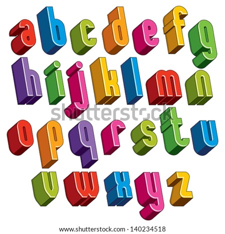 3d Font Vector Bold Heavy Letters Stock Vector 140232742 - Shutterstock