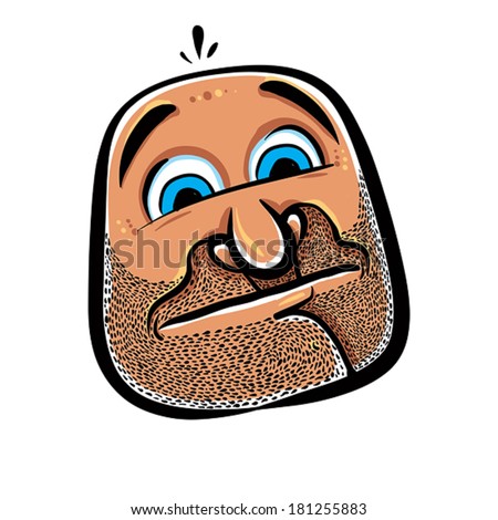 Funny Cartoon Face Stubble Vector Illustration Stock Vector 181255883 ...