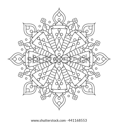 Abstract Mandala Whimsical Snowflake Line Art Stock Vector 441168553 ... Abstract Mandala Whimsical Snowflake Line Art Stock Vector 441168553 ...