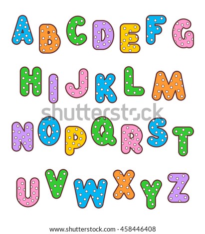 Cute Colored Textured Alphabet Letters Made Stock Illustration ...