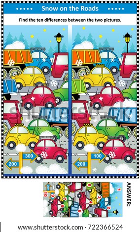 Spot Ten Differences Picture Puzzle Answer Stock Vector 7323088 ...