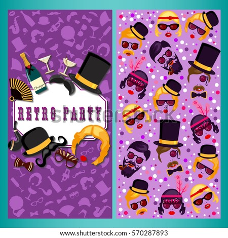 retro party two sides poster flyer stock vector 570287893 shutterstock photo booth flyer