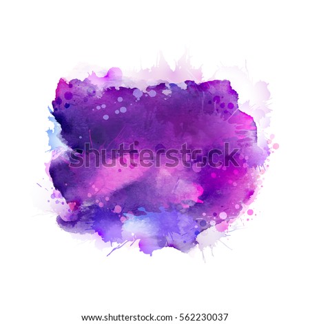 Purple, violet, lilac and blue watercolor stains. Bright color element for abstract artistic background.