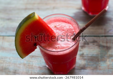 sweet watermelon drink in glasses - stock photo