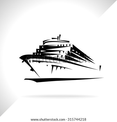 Cruise Ship Doodle Style Stock Vector 118078318 - Shutterstock