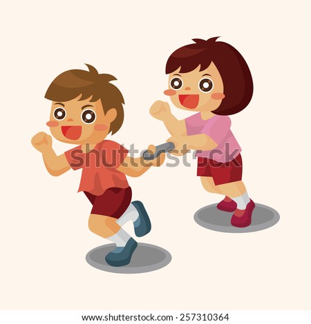 Back View Illustration Little Male Female Stock Vector 141615217