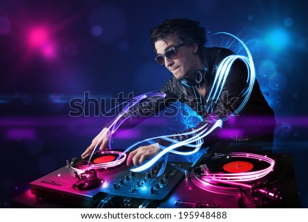 Dj Playing Disco House Progressive Electro Stock Photo 66133054 ...