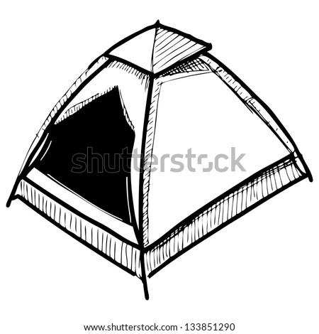 Camping Tent Hand Drawing Sketch Vector Stock Vector 102445904 