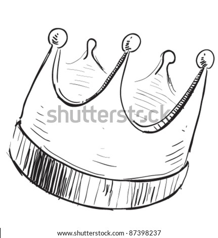 Simple Crown Icon Hand Drawing Cartoon Stock Vector 87398237 - Shutterstock