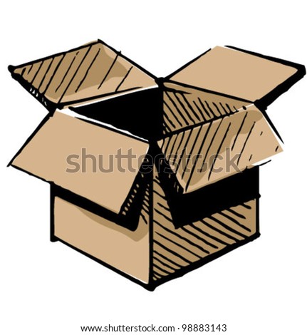 Open Box Icon Isolated On White Stock Vector 98883143 - Shutterstock