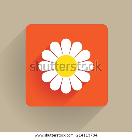 Daisy flower blossom in flat design