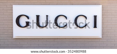 NEW YORK,USA-APRIL 9,2015:Gucci store with its signage on facade.Gucci is an Italian fashion and leather goods brand, part of the Gucci Group, which is owned by the French holding company Kering.