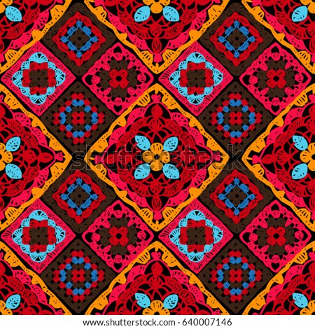 Download Granny Square Seamless Pattern Crochet Pattern Stock ...