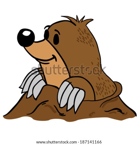 Mole Cartoon Illustration Stock Vector 187141166 - Shutterstock