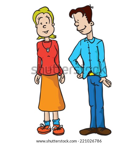 Mom Dad Cartoon Illustration Isolated On Stock Vector 221026786