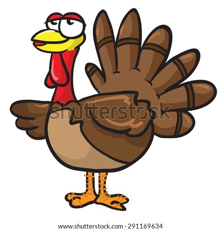 Angry Cartoon Thanksgiving Turkey Vector Clip Stock Vector 740330503 