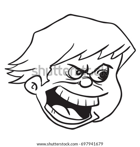 Stock Vector Angry Boy Black And White Cartoon Illustration Isolated On White 697941679 