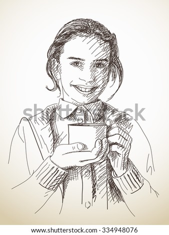 teenage girl sketch