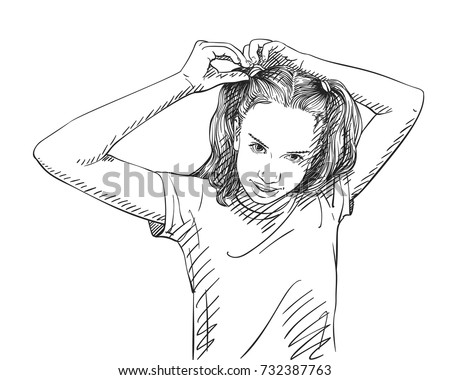 teenage girl sketch