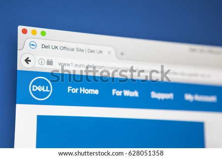 LONDON, UK - APRIL 25TH 2017: The homepage of the official website for Dell, the American computer and IT development company, on 25th April 2017.