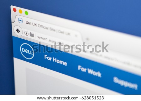 LONDON, UK - APRIL 25TH 2017: The homepage of the official website for Dell, the American computer and IT development company, on 25th April 2017.