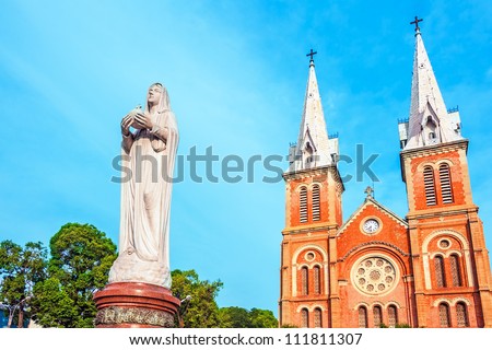 Saigon Notre-Dame Basilica in Ho Chi Minh City, Vietnam. It was constructed between 1863 and 1880.