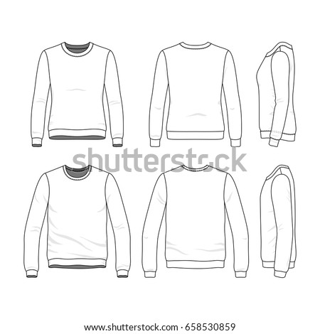 Download Front Back Side Views Clothing Set Stock Vector 658530859 ...
