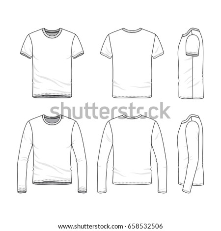 Vector Clothing Templates Blank Shirts Short Stock Vector 658532506 ...