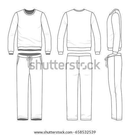 Mens Track Suit Blank Vector Templates Stock Vector 658532539 ...