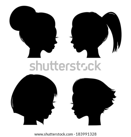 Black Hair Silhouette  Woman  Stock Images Royalty Free 