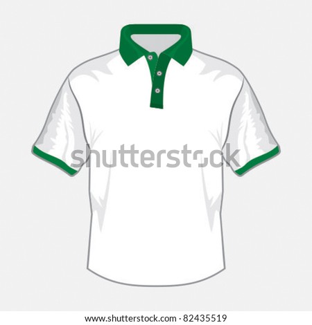 green polo shirt with white collar