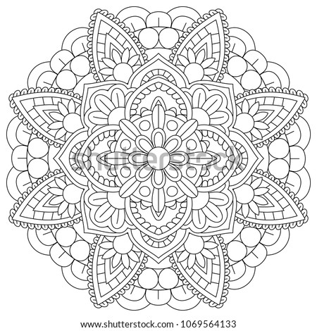 Nature Mandala For Coloring Book