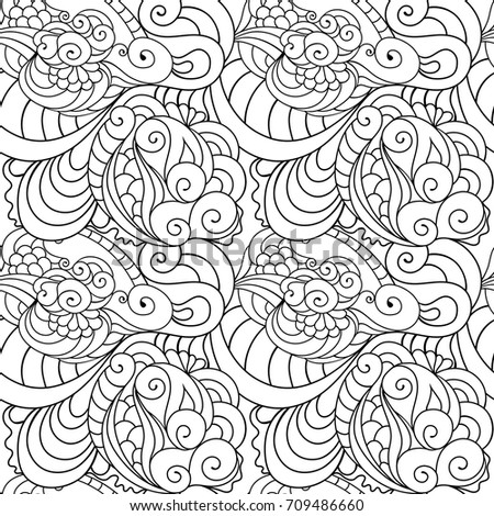 Black And White Zentangle Repeating Pattern For Scrapbooking Paper Or Printing On Textile Black And White Zentangle Repeating Pattern For Scrapbooking Paper Or Printing On Textile