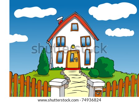 Cartoon house - stock vector