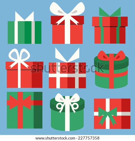 Gift Boxes Various Shapes Sizes Beautiful Stock Vector 491304730 ...