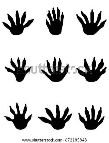 Animal Footprints Silhouette Stock Vector 35519722 - Shutterstock