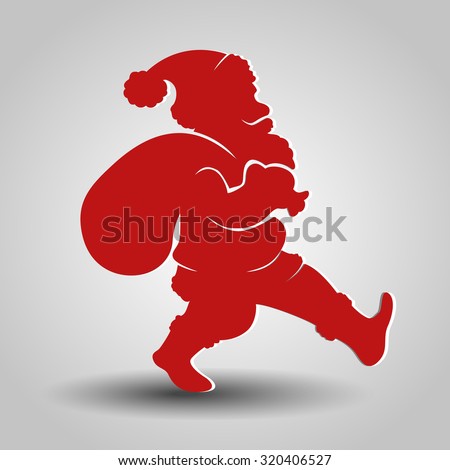 Vector silhouette of Santa Claus