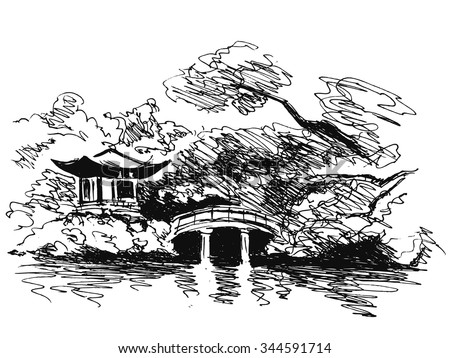 Japanese Garden Bridge Drawing japan kyoto garden stock vectors, images & vector art | shutterstock Japanese Garden Bridge Drawing japan kyoto garden stock vectors, images & vector art | shutterstock