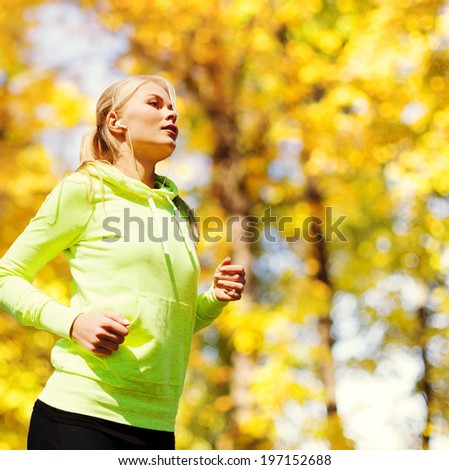 Running Fall Runner Woman Jogging Autumn Stock Photo 111419972 ...