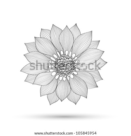 Doodle Art Flowers Zentangle Floral Patternhanddrawn Stock Vector ...