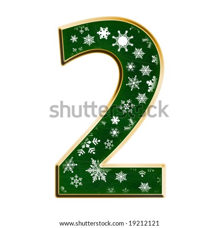 Christmas Green Snowflake Number Seven Stock Illustration 19212136 ...