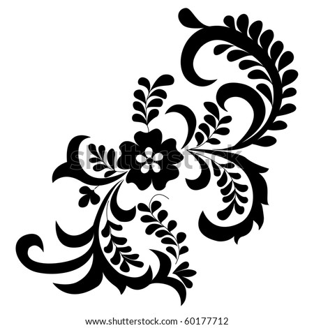 Vector Floral Silhouette On White Background Stock Vector 60177712 ...