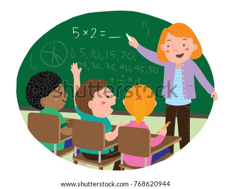 Back School Happy Children School Classroom Stock Vector 151219358 ...