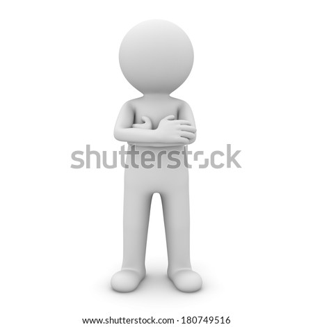 3d Man Standing Arms Crossed Over Stock Illustration 180749516 ...