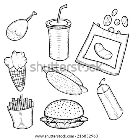 Cute Doodles Food Junk Stock Photos, Images, & Pictures | Shutterstock